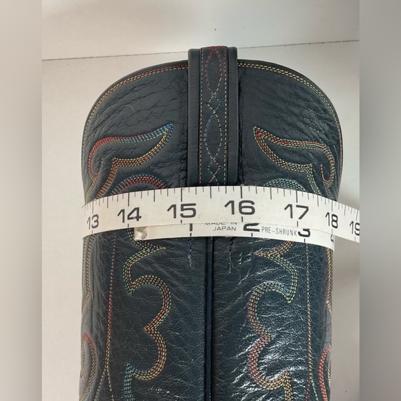 Vintage 1980s Lucchese San Antonio Navy Blue Cowboy Boots Men’s 9 B | Women’s 10 - Picture 5 of 16